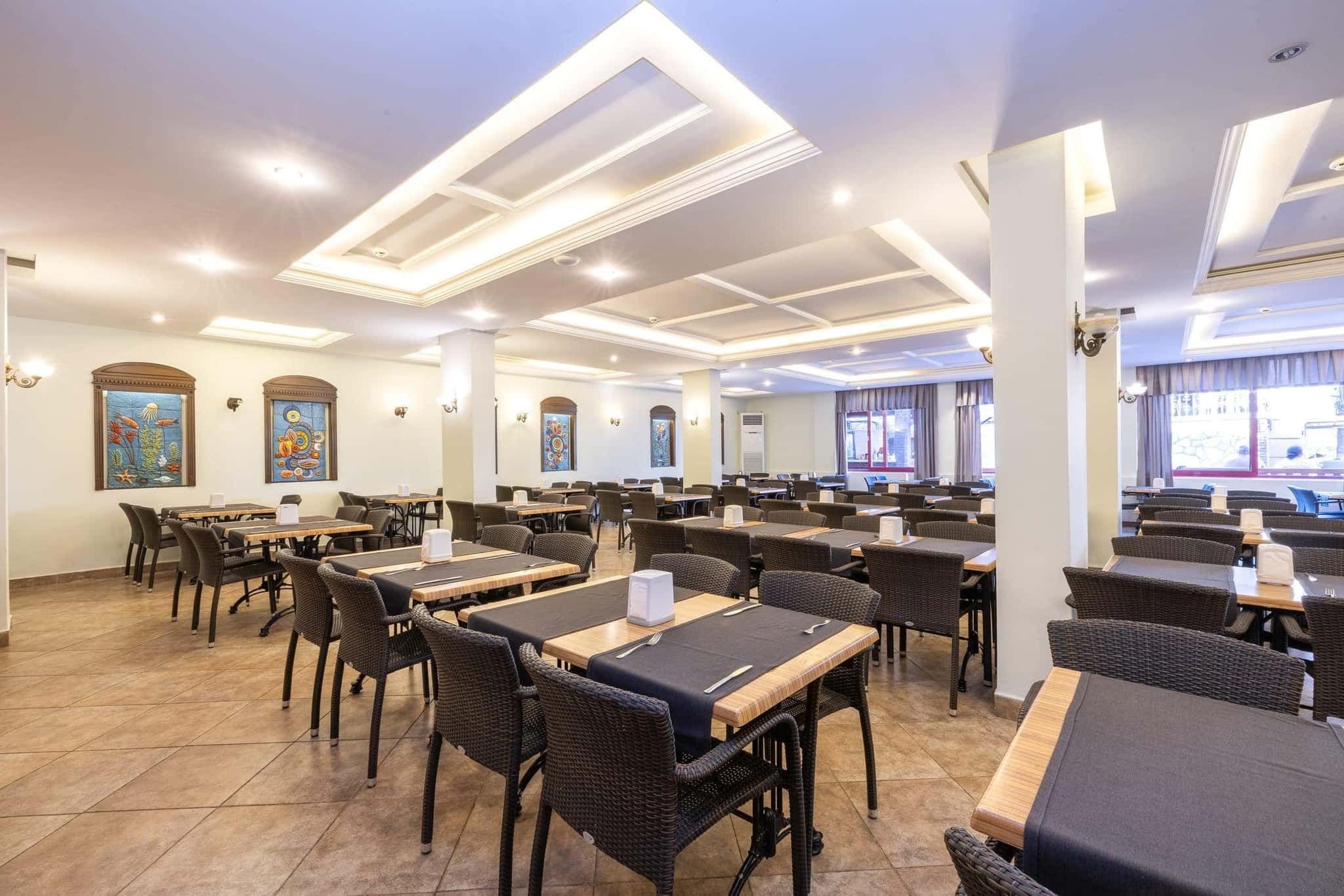 Sarıtaş Hotel main restaurant and rich open buffet — all-inclusive