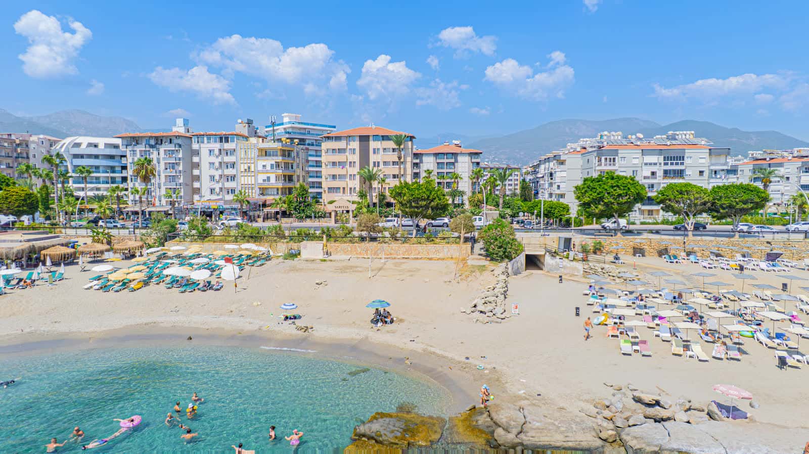 Sarıtaş Hotel Alanya Tosmur aerial view — 4-star all-inclusive seafront hotel